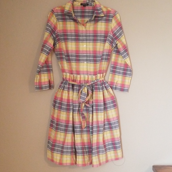 Lands' End Dresses & Skirts - Land's End Plaid SZ 8 Plaid Spring Pleated Dress